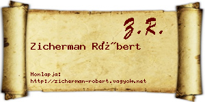 Zicherman Róbert névjegykártya